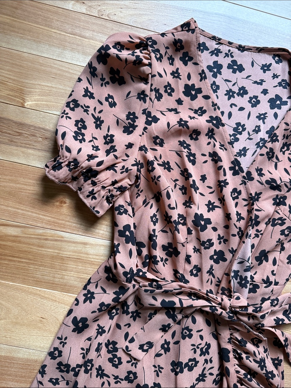 Floral Ruffle Wrap Dress - Picture 2 of 5